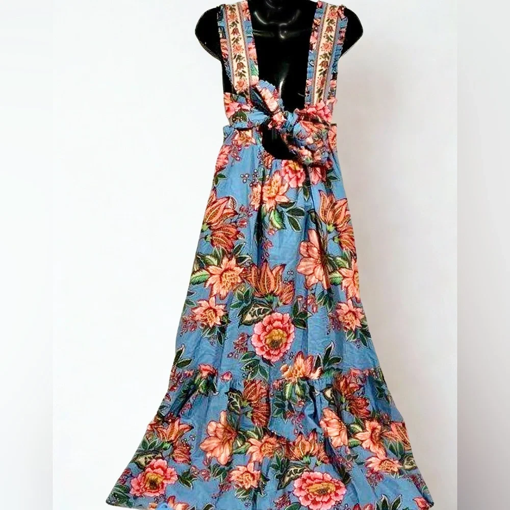 FARM Rio Wonderful Bouquet Blue Sleeveless Maxi Dress NWT  Size S  ($285 retail) - Picture 13 of 13